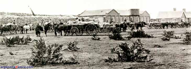 Estación de Trelew con la cosecha lista para ser enviada.