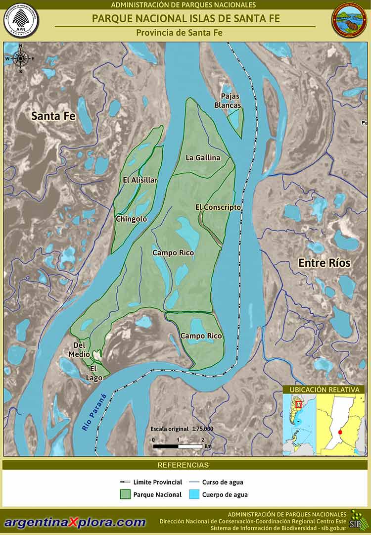 Mapa del Parque Nacional Islas de Santa Fe